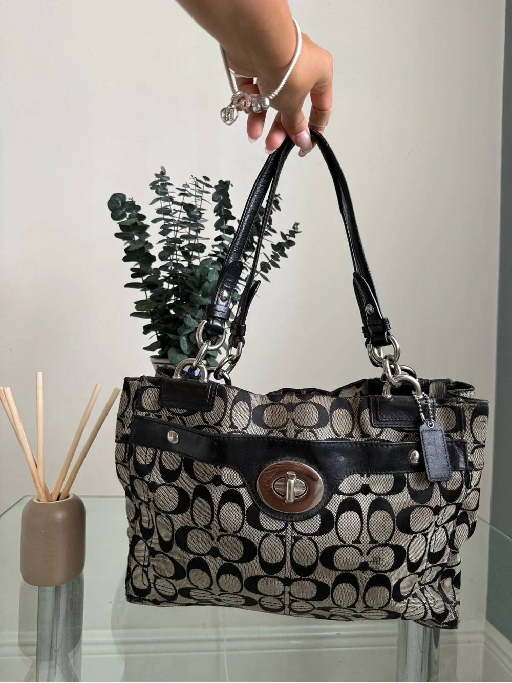 Vintage Coach Penelope Signature Carryall Bag
